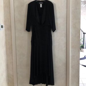 Alex Evening Long Black Gown with Jacket